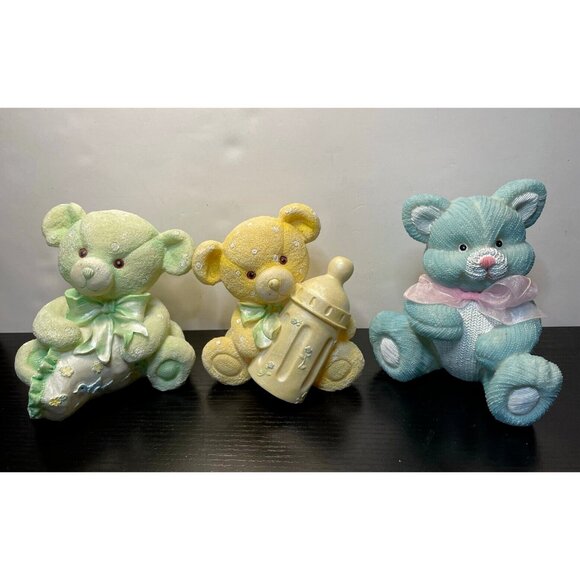 Nursery Room Bear Figurines Greenbrier International Polystone Bears 4" tall - Picture 1 of 8